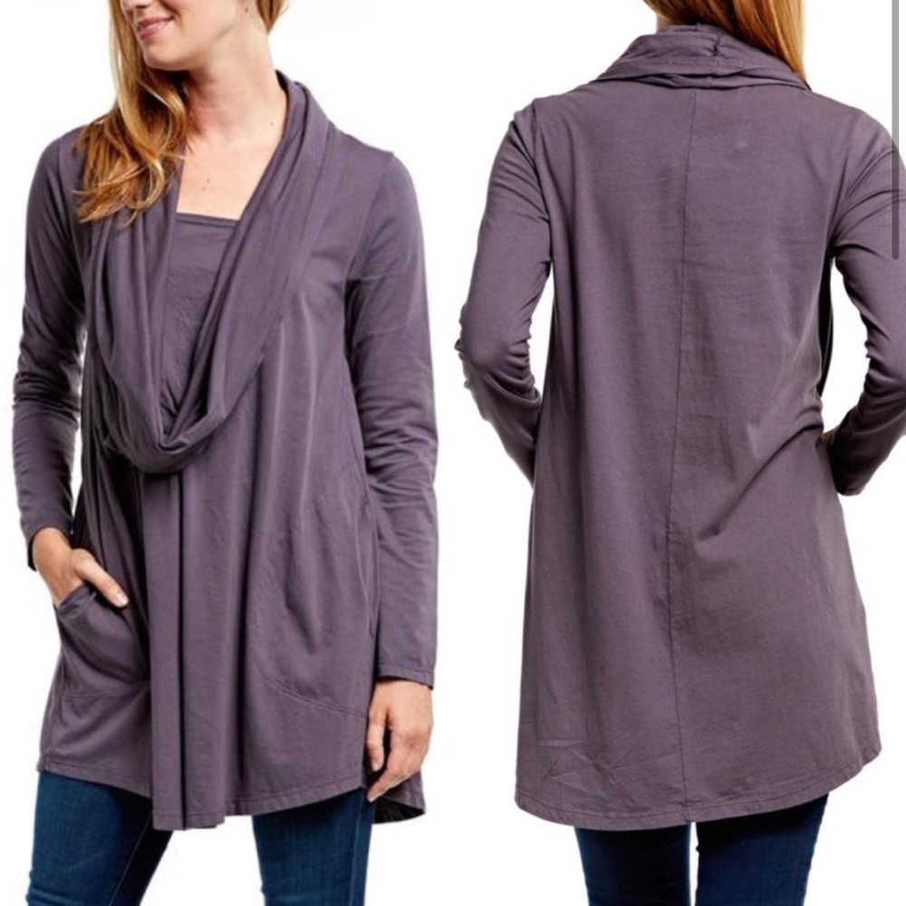 PRAIRIE UNDERGROUND Your Orbit Organic Cotton Rib Tunic Purple XS